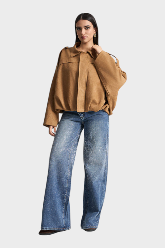 Emily & Isabella Brooks | Suede bomber jacket