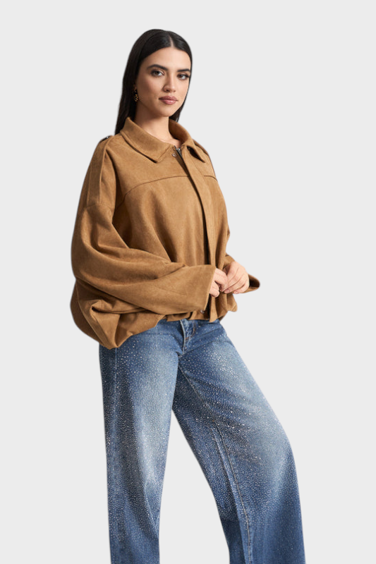 Emily & Isabella Brooks | Suede bomber jacket