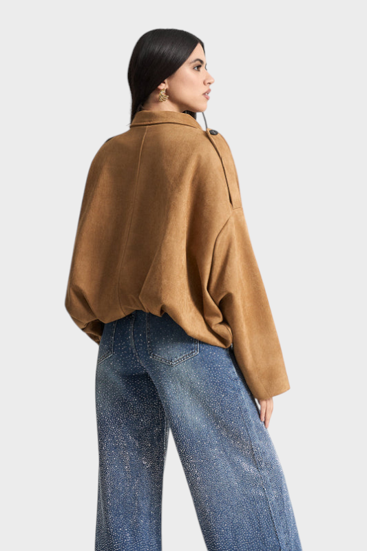 Emily & Isabella Brooks | Suede bomber jacket
