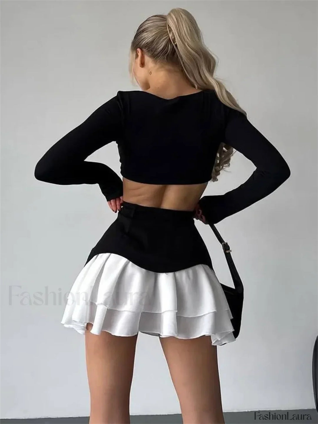 Emily & Isabella Brooks | Ruffled Pocket High Waist Mini Skirt
