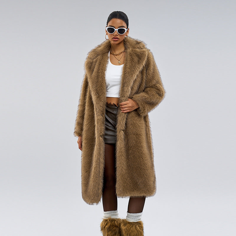 Emily & Isabella Brooks | Long Faux Fur Jacket