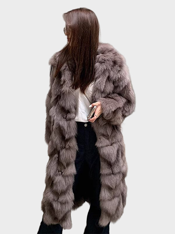 Emily & Isabella Brooks | Long Faux Fox Fur Coat
