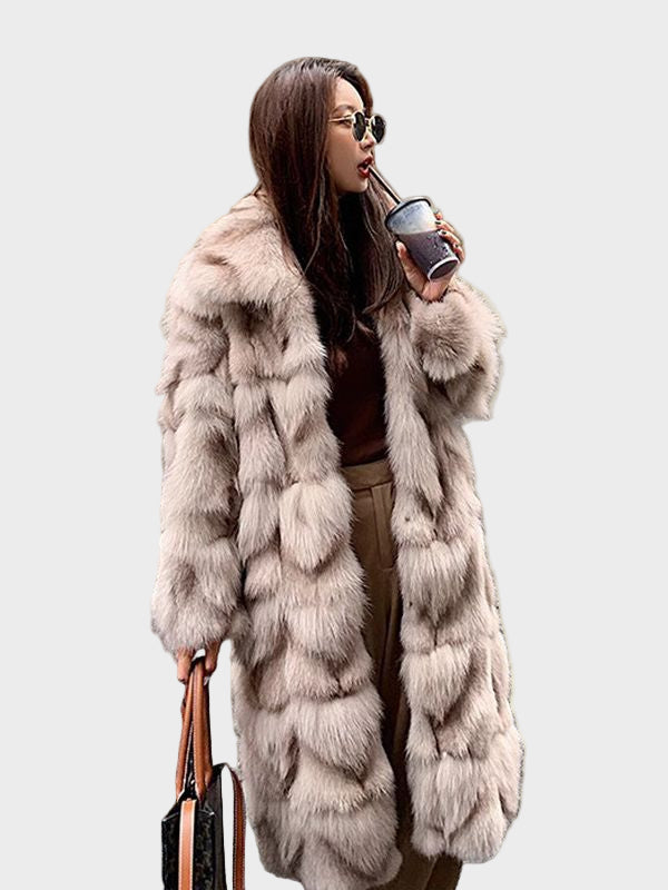 Emily & Isabella Brooks | Long Faux Fox Fur Coat