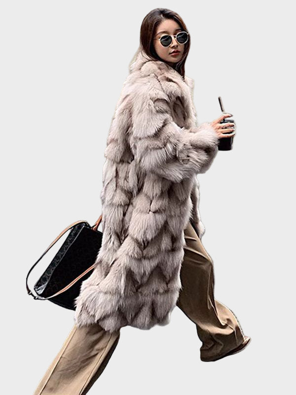 Emily & Isabella Brooks | Long Faux Fox Fur Coat