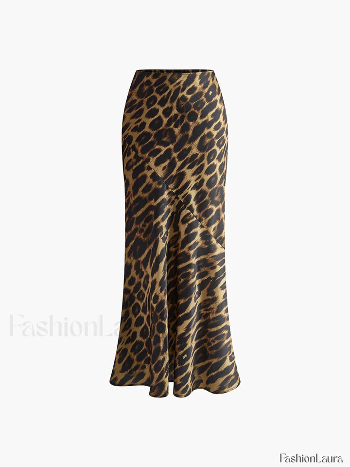 Emily & Isabella Brooks | Slim Maxi Skirt in Leopard Print