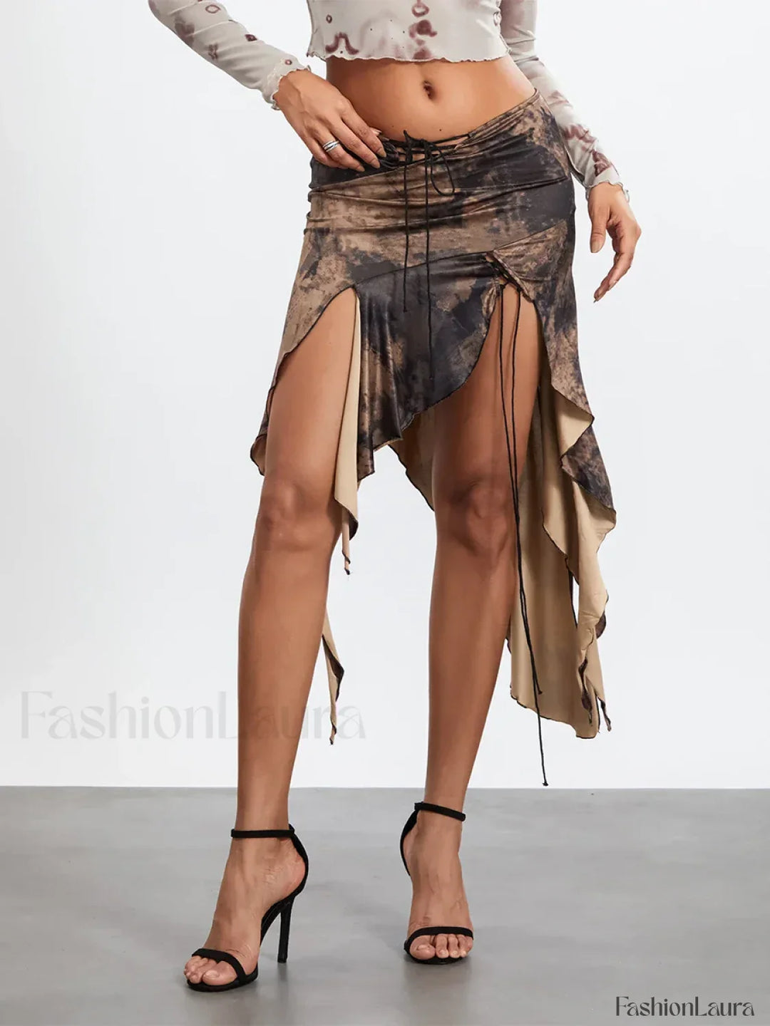 Emily & Isabella Brooks | Tassel Wrap Asymmetric Midi Skirt