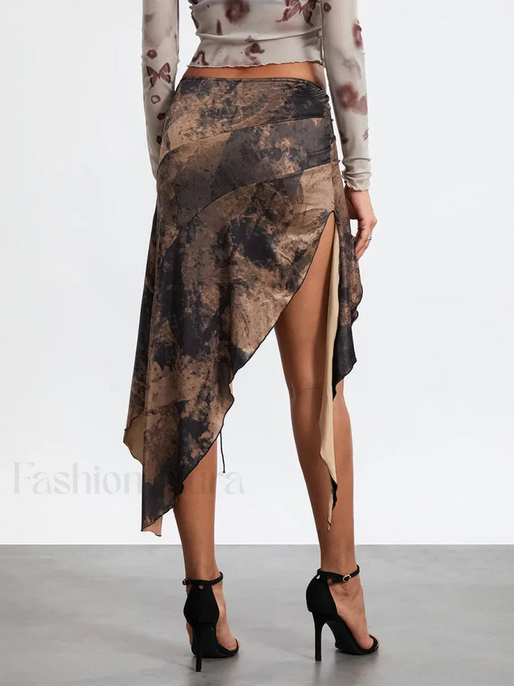 Emily & Isabella Brooks | Tassel Wrap Asymmetric Midi Skirt