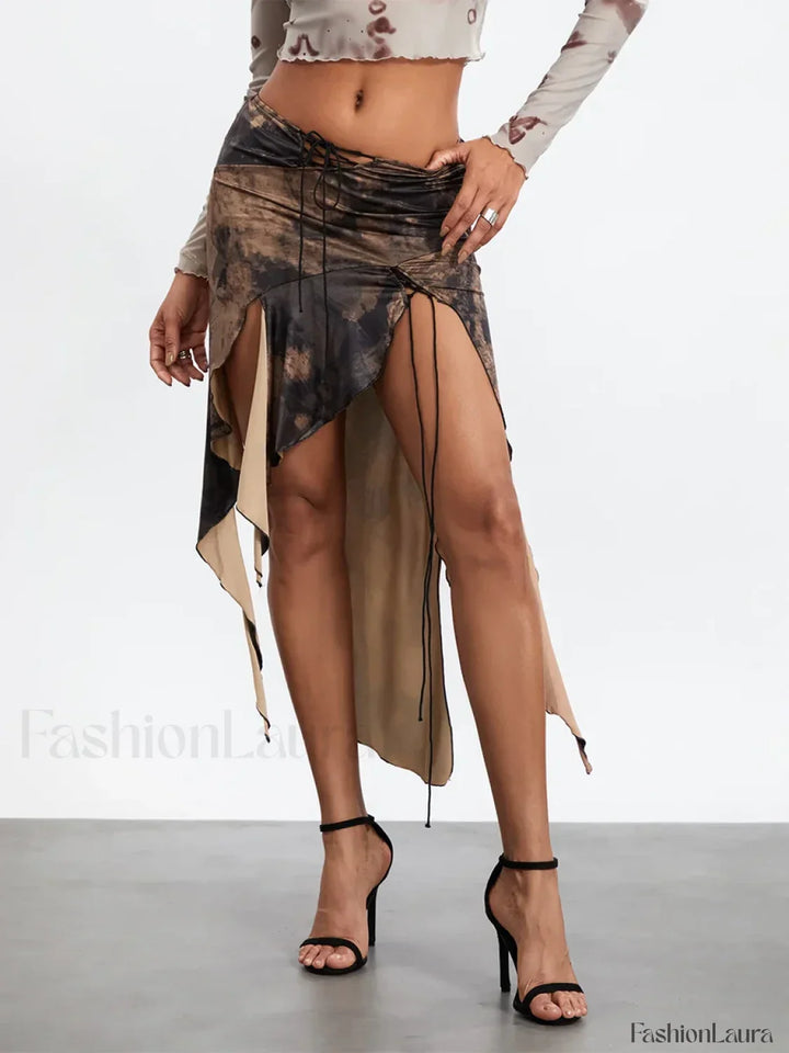 Emily & Isabella Brooks | Tassel Wrap Asymmetric Midi Skirt