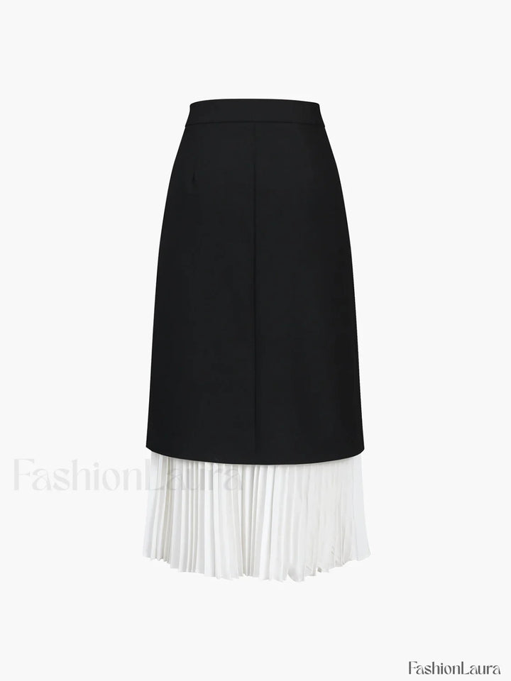 Emily & Isabella Brooks | Two Tone Pleated Long Skirt