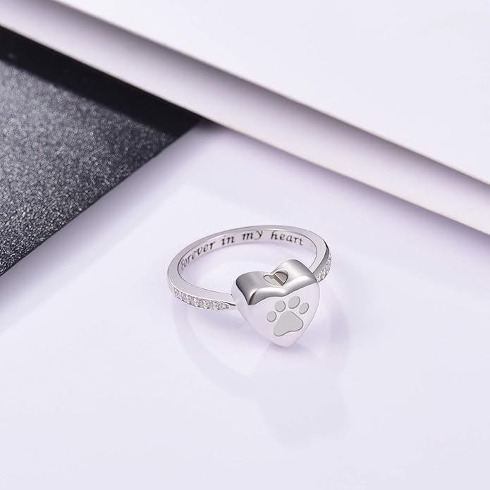 Emily & Isabella Brooks | Paw Print Urn Ring – Pet Memorial Jewelry