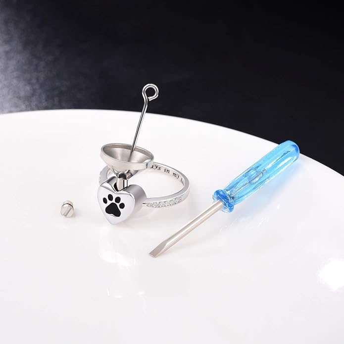Emily & Isabella Brooks | Paw Print Urn Ring – Pet Memorial Jewelry