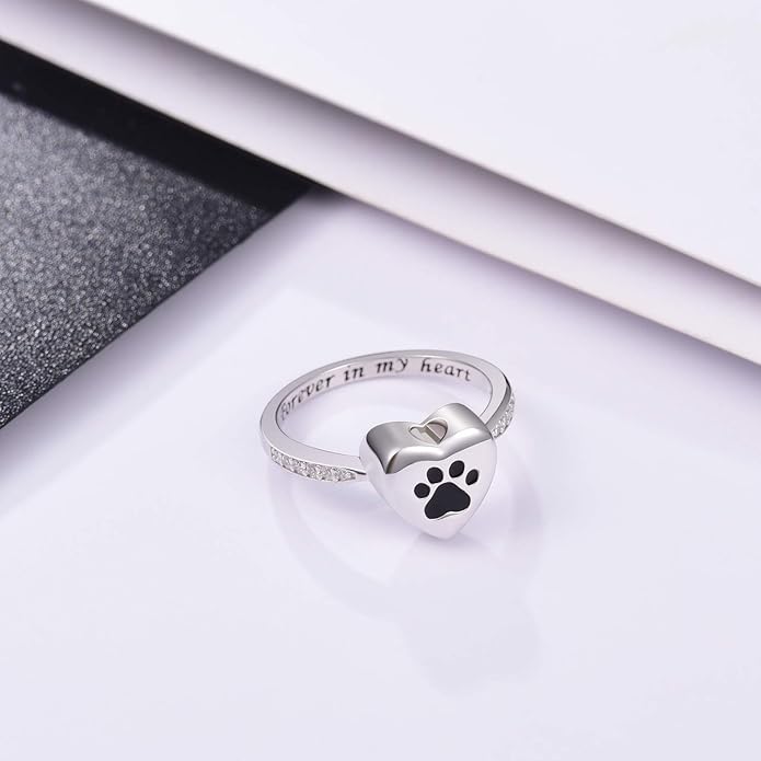 Emily & Isabella Brooks | Paw Print Urn Ring – Pet Memorial Jewelry