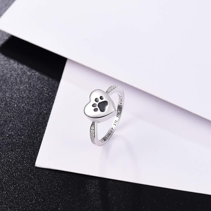 Emily & Isabella Brooks | Paw Print Urn Ring – Pet Memorial Jewelry