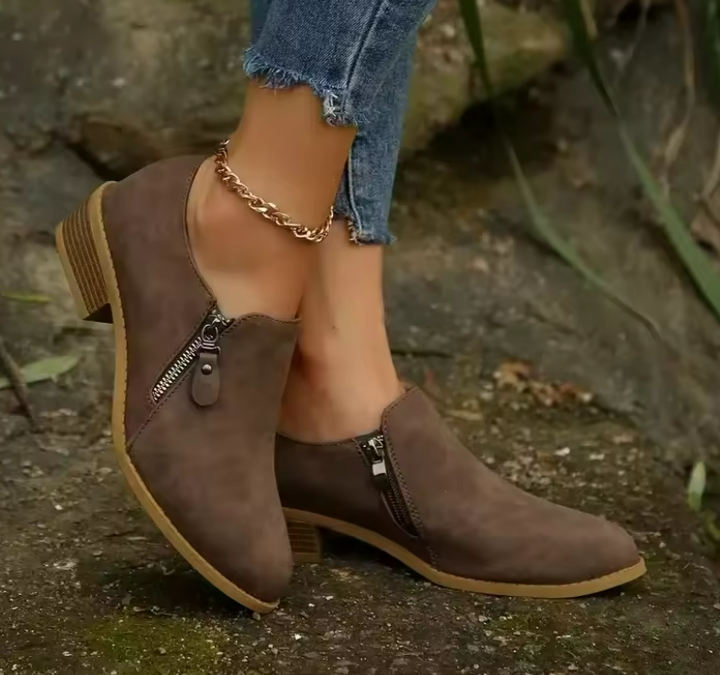 Emily & Isabella Brooks | Comfort Zip-Up Ankle Boots