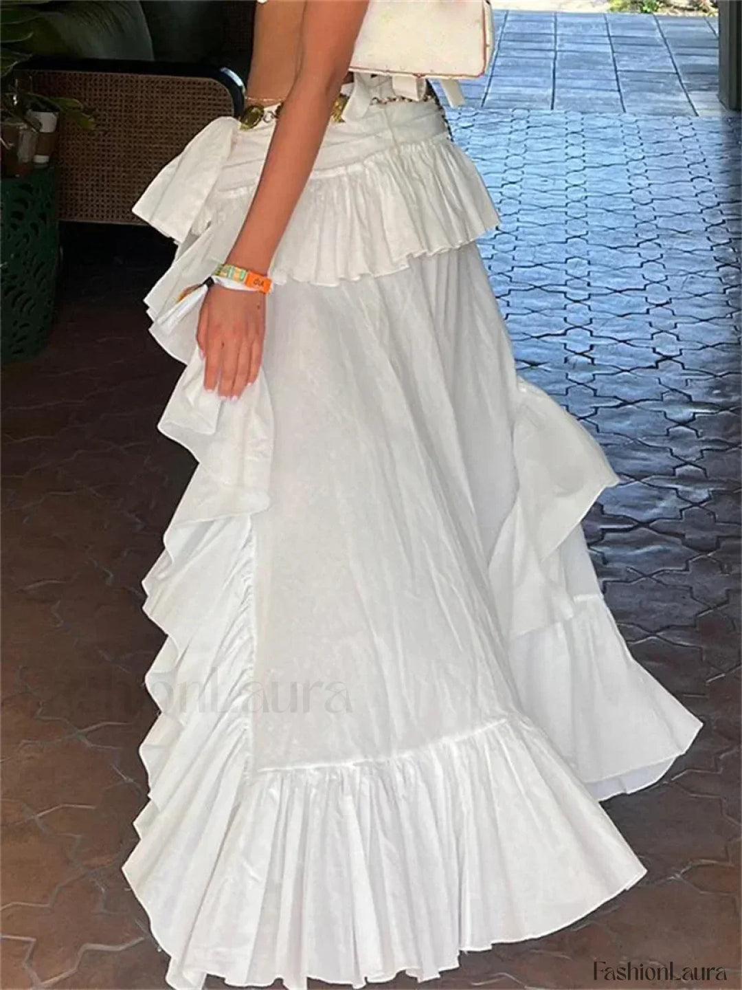 Emily & Isabella Brooks | White Asymmetric Skirt
