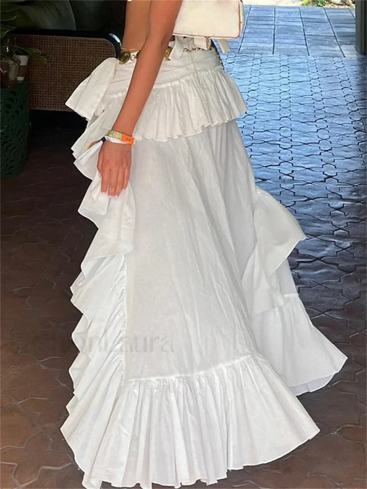 Emily & Isabella Brooks | White Asymmetric Skirt