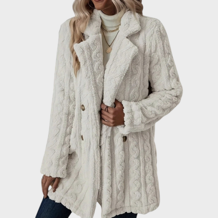 Emily & Isabella Brooks | Double-Breasted Wool Blend Mid-Length Coat