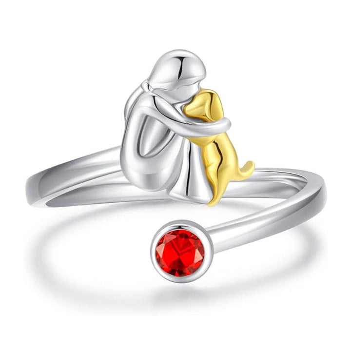 Emily & Isabella Brooks | Sterling Silver Adjustable Dog and Girl Ring